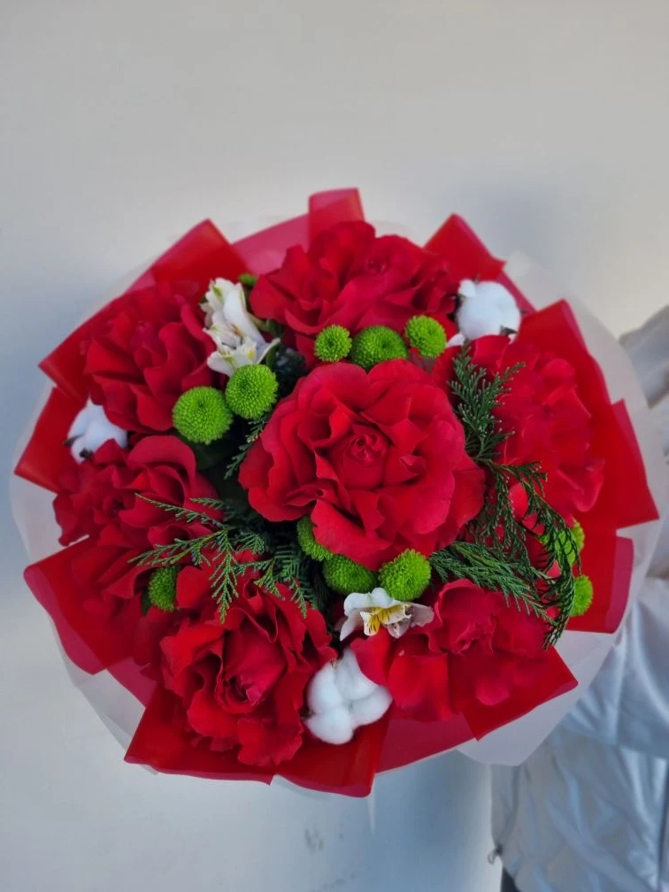 Розы с хлопком