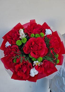 Розы с хлопком