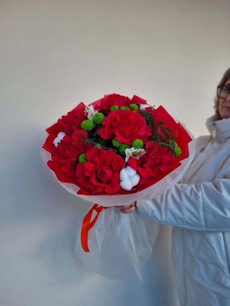 Розы с хлопком