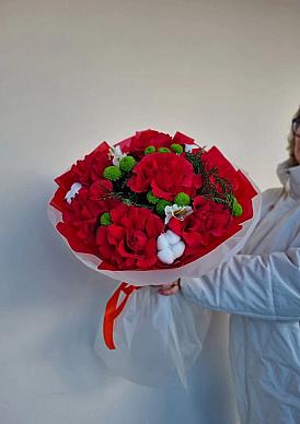 Розы с хлопком